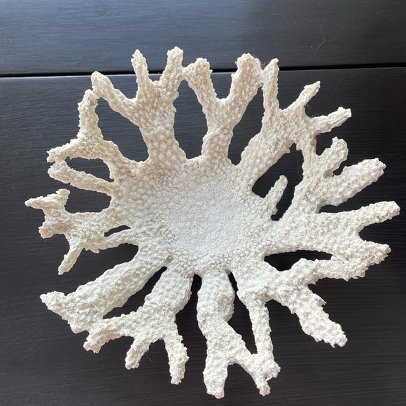Coral White Reef Branch Bowl Trinket Dish 7” Handmade - Picture 1 of 10
